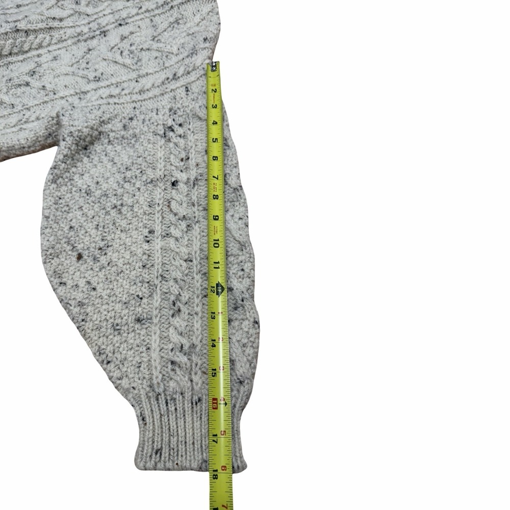 Vintage Acorn Heavy British Wool Cable Knit Fisherman Sweater Size M Off‎ White - Picture 10 of 10